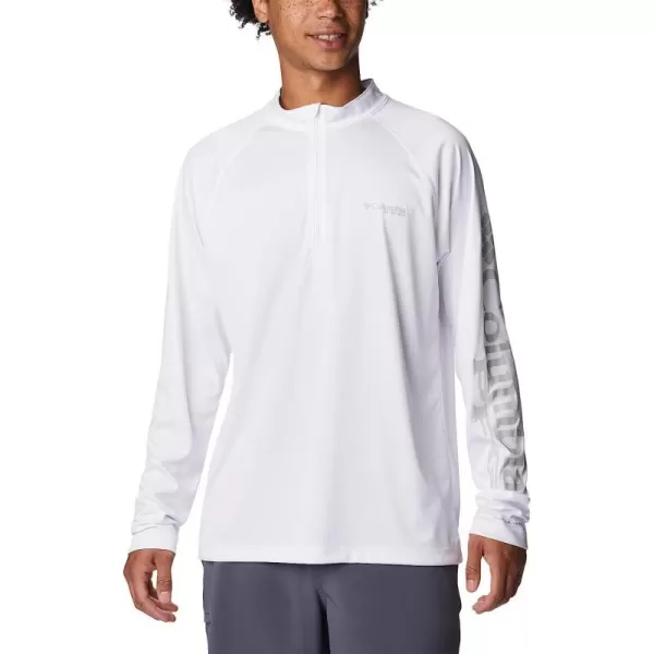 imageColumbia Mens Terminal Tackle Heather 14 ZipWhite HeatherCool Grey Logo