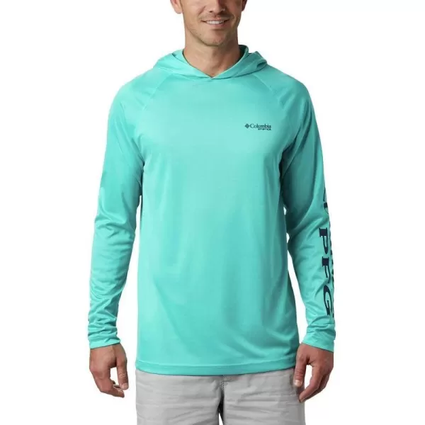 imageColumbia Mens Terminal Tackle Heather HoodieBright Aqua HeatherColl Navy Logo