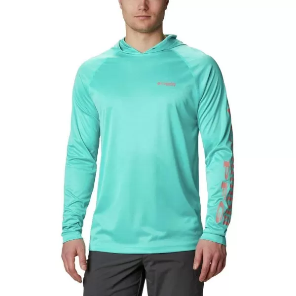 Bright Aqua Heather/Salmon Logo