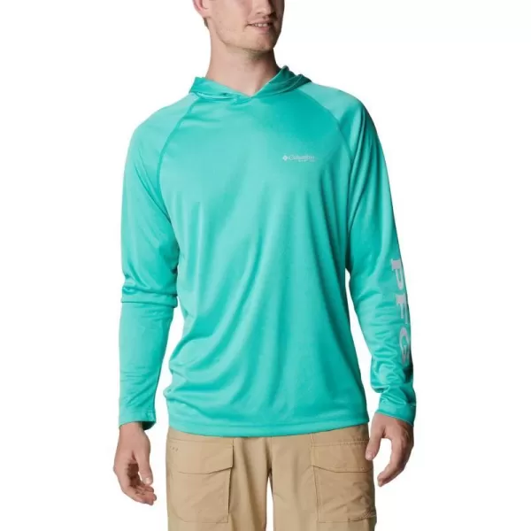 imageColumbia Mens Terminal Tackle Heather HoodieElectric Turquoise HeatherCool Grey Logo