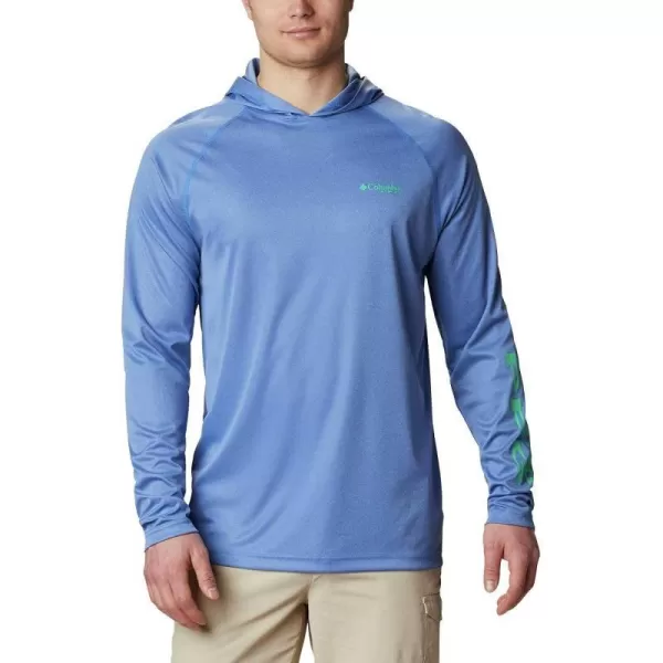 imageColumbia Mens Terminal Tackle Heather HoodieVivid Blue HeatherWinter Green Logo