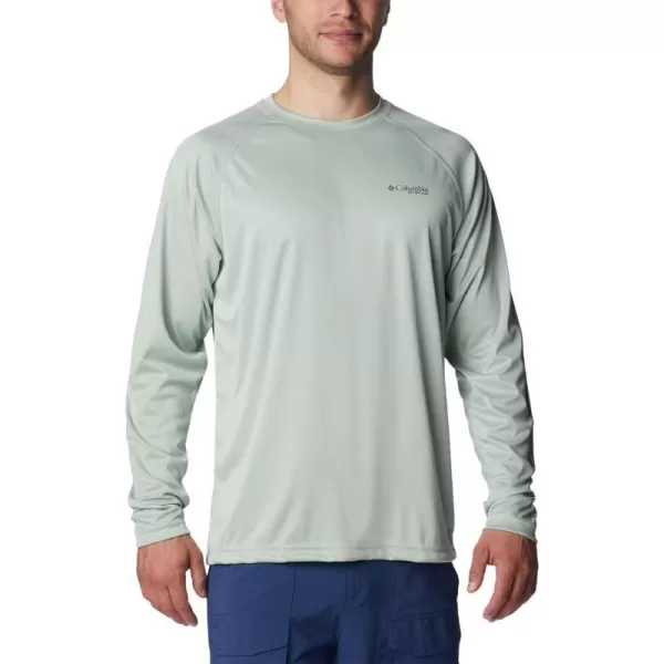 imageColumbia Mens Terminal Tackle Heather Long Sleeve ShirtCool Green HeatherCypress Logo