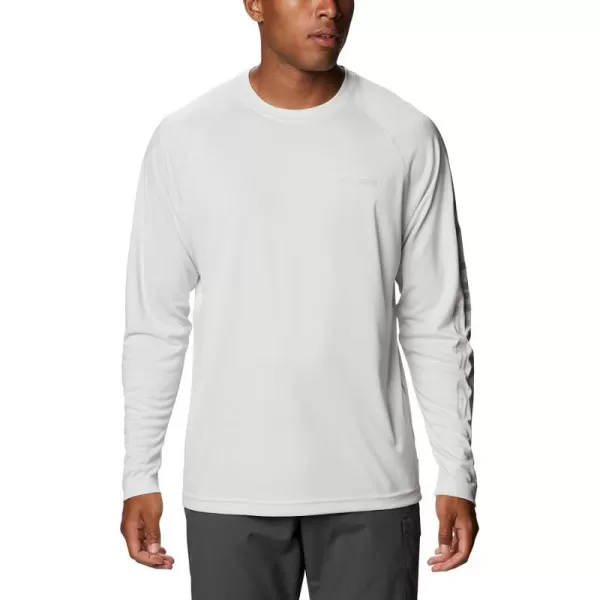 imageColumbia Mens Terminal Tackle Heather Long Sleeve ShirtWhite HeatherCool Grey Logo