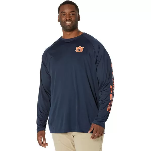 imageColumbia Mens Terminal Tackle Long Sleeve Shirt Wicking MaterialAub  Collegiate Navy  Spark Orange