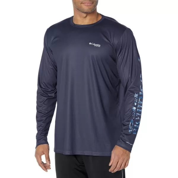 imageColumbia Mens Terminal Tackle Long Sleeve Shirt Wicking MaterialCollegiate NavyCollegiate Navy Ripples