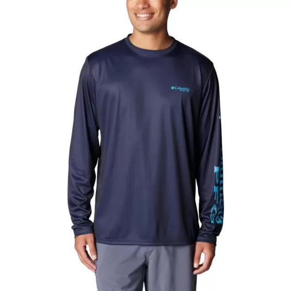 imageColumbia Mens Terminal Tackle Long Sleeve Shirt Wicking MaterialCollegiate NavyOcean Blue Deepwater