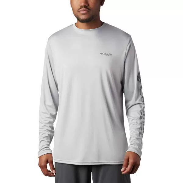 imageColumbia Mens Terminal Tackle Long Sleeve Shirt Wicking MaterialCool GreyBlack Realtree Mako