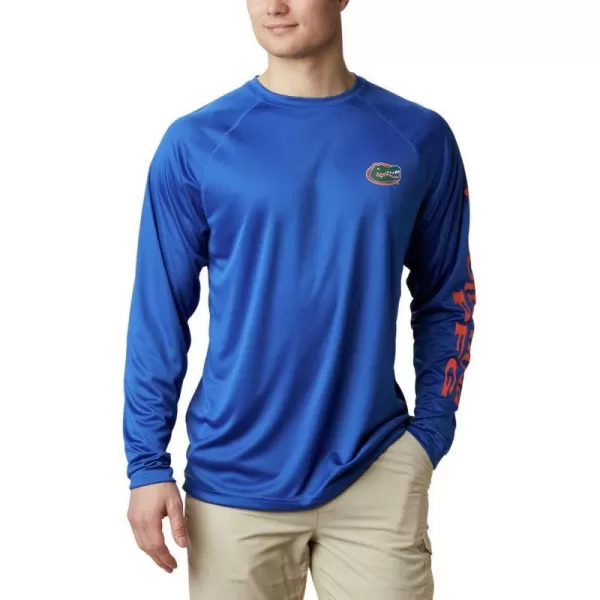 imageColumbia Mens Terminal Tackle Long Sleeve Shirt Wicking MaterialFla  Azul  Spark Orange