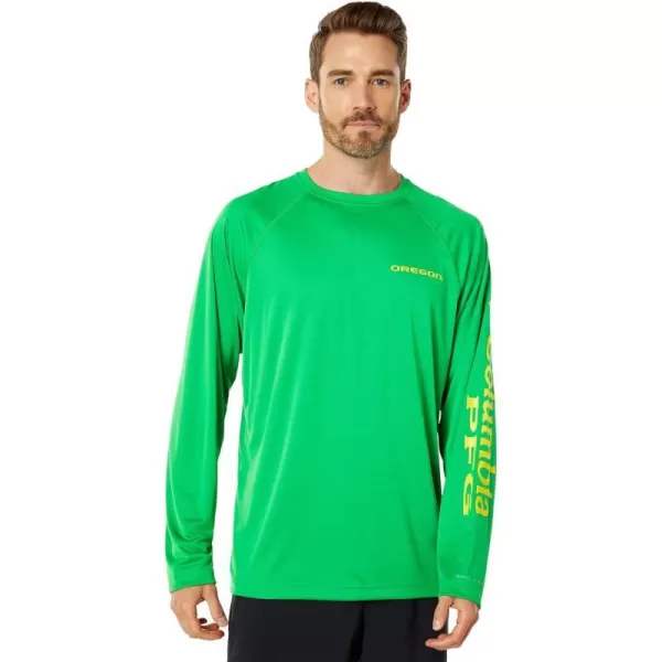imageColumbia Mens Terminal Tackle Long Sleeve Shirt Wicking MaterialUo  Fuse Green  Yellow Glo