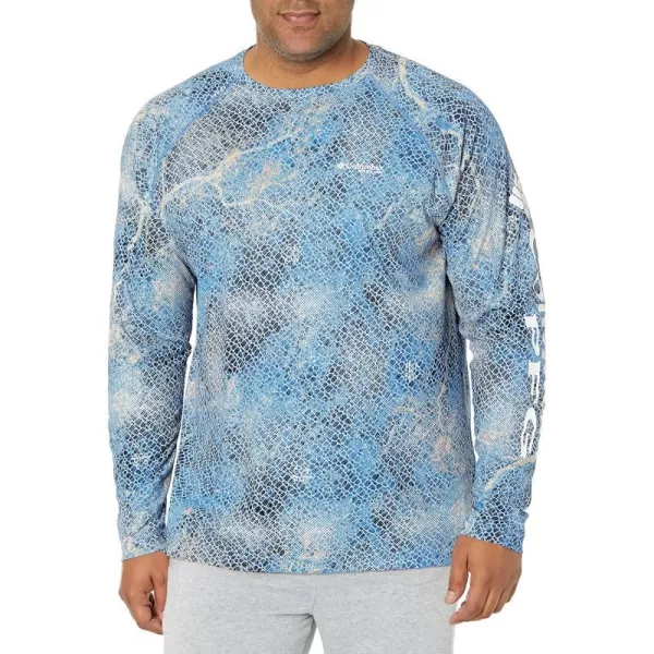 imageColumbia Mens Terminal Tackle Long Sleeve Shirt Wicking MaterialVivid Blue Realtree Mako