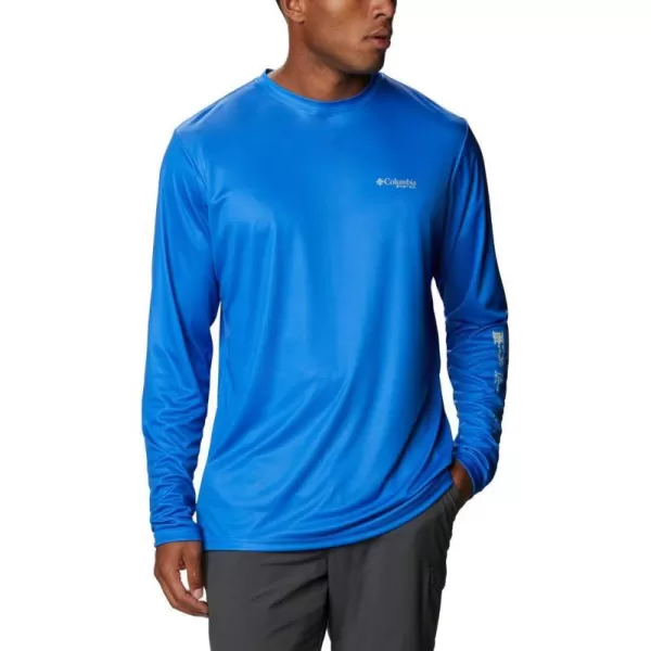 imageColumbia Mens Terminal Tackle Long Sleeve Shirt Wicking MaterialVivid BlueMarlin Camo