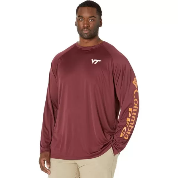 imageColumbia Mens Terminal Tackle Long Sleeve Shirt Wicking MaterialVt  Deep Maroon  Tangy Orange