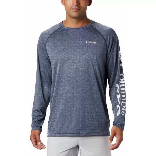 imageColumbia Mens Terminal Tackle Long Sleeve ShirtCollegiate Navy HeatherWhite Logo