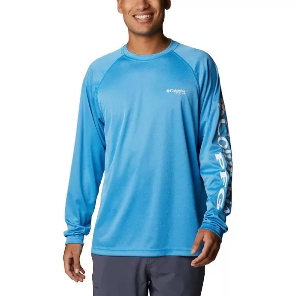 imageColumbia Mens Terminal Tackle Long Sleeve ShirtCompass Blue HeatherWhite Logo