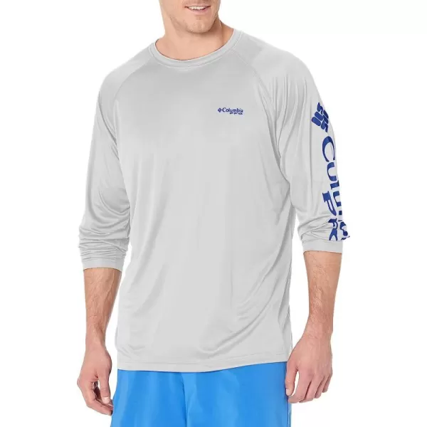imageColumbia Mens Terminal Tackle Long Sleeve ShirtCool GreyVivid Blue Logo