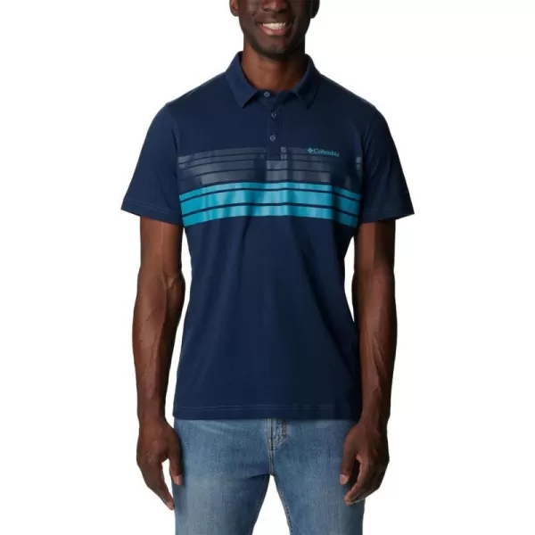 imageColumbia Mens Thistletown Hills Stripe PoloDk Mtn Heather Double Decker Stripe