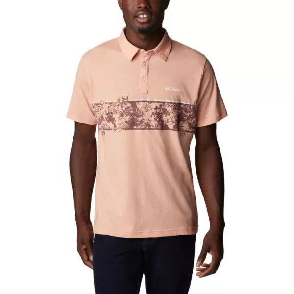 imageColumbia Mens Thistletown Hills Stripe PoloSummer Peach Heather