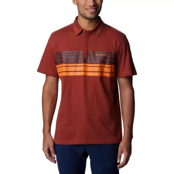 imageColumbia Mens Thistletown Hills Stripe PoloWarp Red Heather Double Decker Stripe