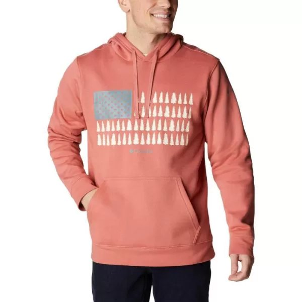 imageColumbia Mens Trek Graphic HoodieDark CoralTreestriped Flag