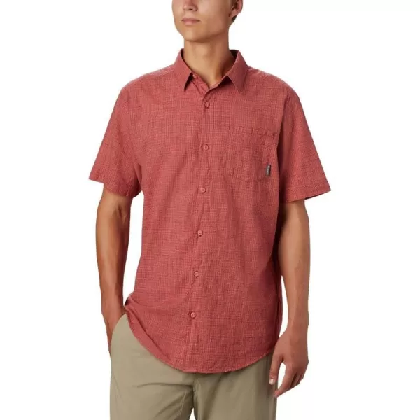 imageColumbia Mens Under Exposure Yarn Dye Short Sleeve ShirtDark Coral Plaid