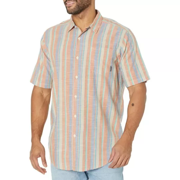 imageColumbia Mens Under Exposure Yarn Dye Short Sleeve ShirtDesert Orange Blocky Stripe