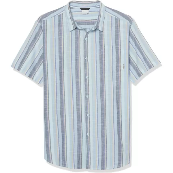 imageColumbia Mens Under Exposure Yarn Dye Short Sleeve ShirtPurple Lotus Blocky Stripe