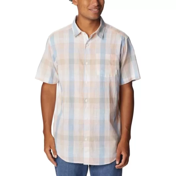 imageColumbia Mens Under Exposure Yarn Dye Short Sleeve ShirtPurple Tint Buffalo