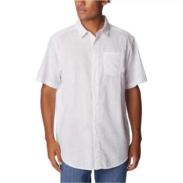 imageColumbia Mens Under Exposure Yarn Dye Short Sleeve ShirtPurple Tint Oxford Stripe