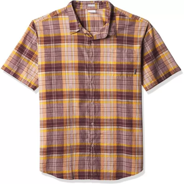 imageColumbia Mens Under Exposure Yarn Dye Short Sleeve ShirtRed Lodge Madras