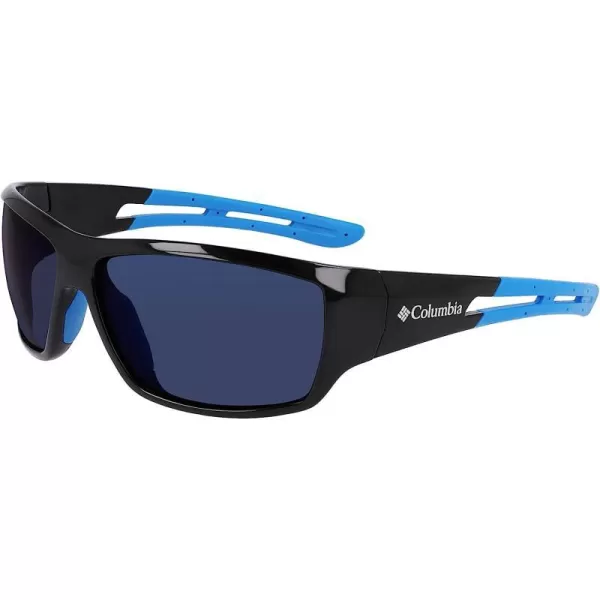 imageColumbia Mens Utilizer Wrap SunglassesShiny Black amp BlueBlue Mirror