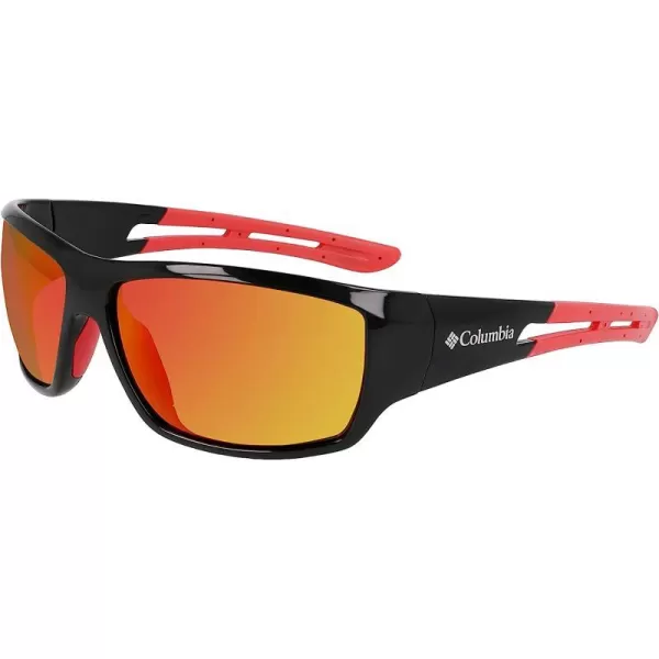imageColumbia Mens Utilizer Wrap SunglassesShiny Black amp RedRed Revo