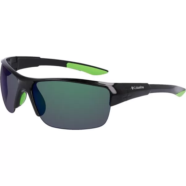 imageColumbia Mens Wingard Rectangular SunglassesShiny Black amp GreenGreen Mirror