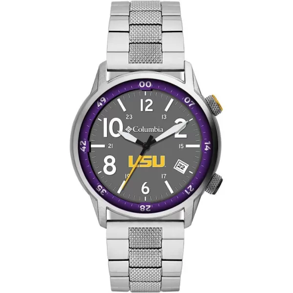 imageColumbia OUTBACKER LSU Tigers Mens Stainless Stee Watch with Stainless Steel BraceletColumbia OUTBACKER LSU Tigers Mens Stainless Stee Watch with Stainless Steel Bracelet
