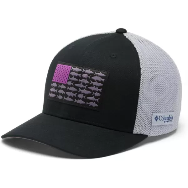 imageColumbia PFG Mesh Canada Fish Flag StretchFit HatBlack  Cool Grey  Inshore Slam Flag