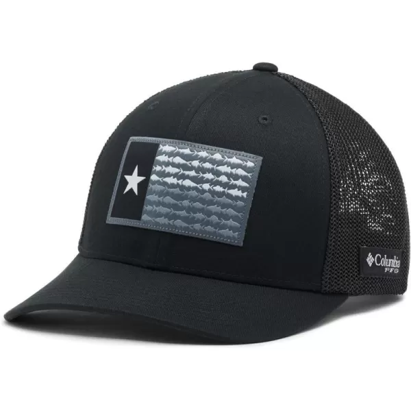 imageColumbia PFG Mesh Canada Fish Flag StretchFit HatBlackBlackTexas Fish