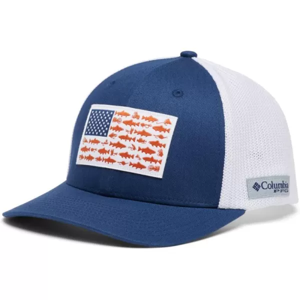 imageColumbia PFG Mesh Canada Fish Flag StretchFit HatCarbon  Trout Flag