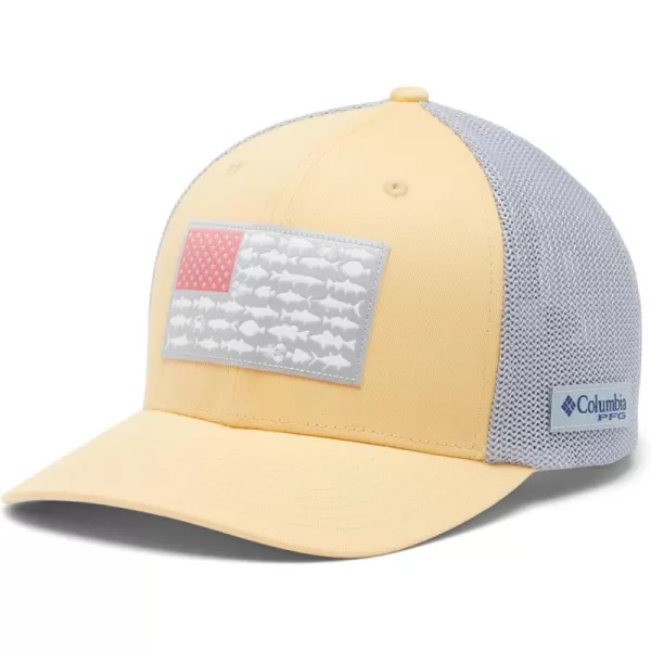 imageColumbia PFG Mesh Canada Fish Flag StretchFit HatCocoa Butter  Cool Grey  Mid Atlantic