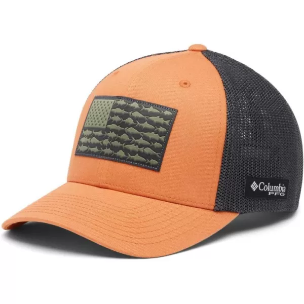 imageColumbia PFG Mesh Canada Fish Flag StretchFit HatDusty OrangeSharkUs Fish Flag