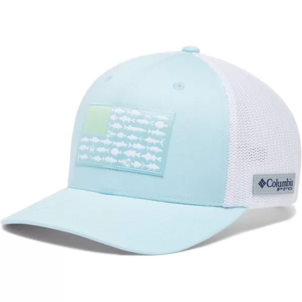 imageColumbia PFG Mesh Canada Fish Flag StretchFit HatSpring BlueWhiteMid Atlantic Flag