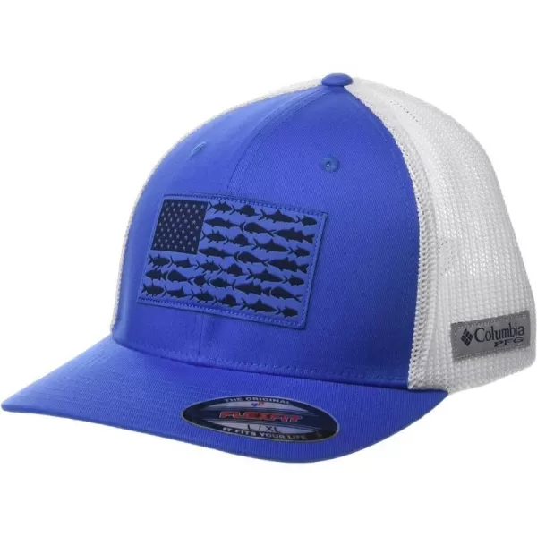 imageColumbia PFG Mesh Canada Fish Flag StretchFit HatVivid Blue White