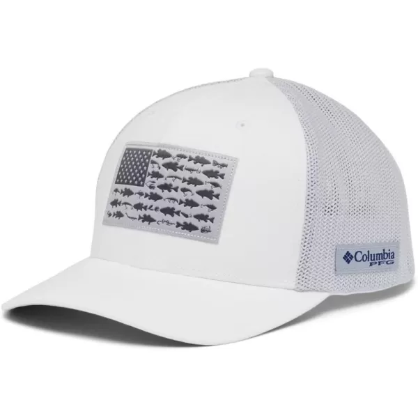 imageColumbia PFG Mesh Canada Fish Flag StretchFit HatWhiteCool GreyBass Flag