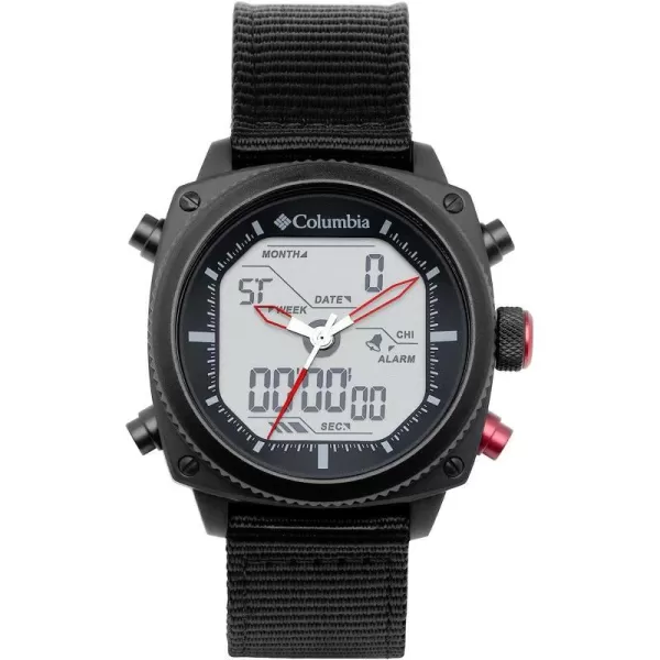 imageColumbia Timing Ridge Runner Stainless Steel Quartz Dual Movement Nylon StrapBlack