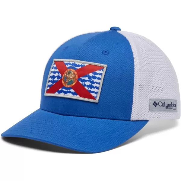 Vivid Blue/White/Fl Fish Flag
