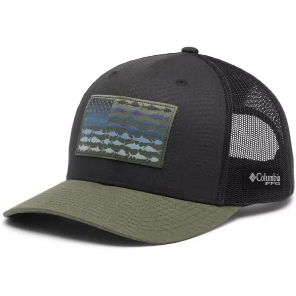 imageColumbia UnisexAdult Pfg Fish Flag Mesh Snap BackSharkCypress