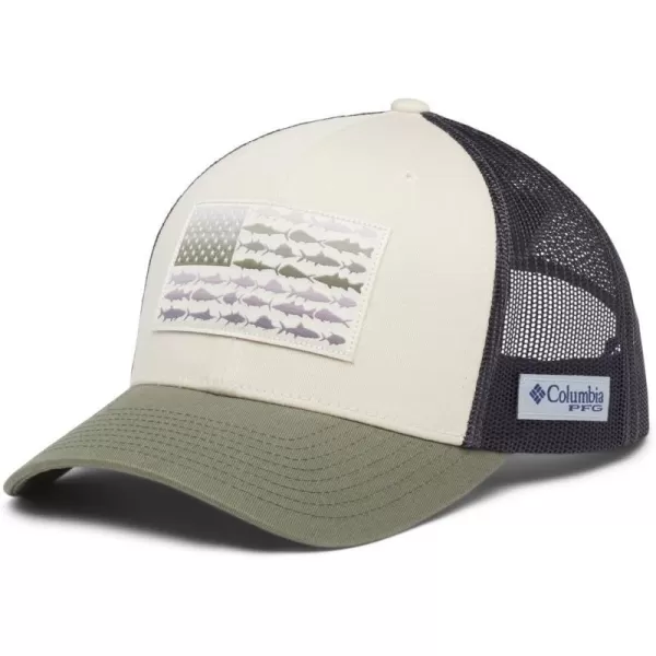 imageColumbia UnisexAdult Pfg Fish Flag Mesh Snap BackStone  City Grey  Cypress