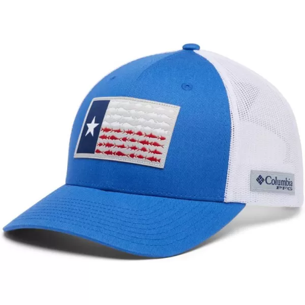 imageColumbia UnisexAdult Pfg Fish Flag Mesh Snap BackVivid BlueTexas Flag