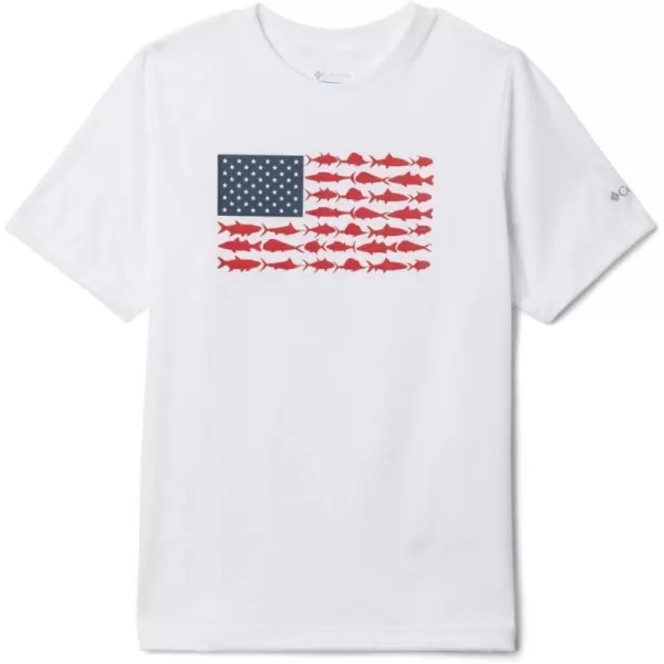imageColumbia UnisexChild PFG Finatic Short Sleeve ShirtWhite Fish Flag