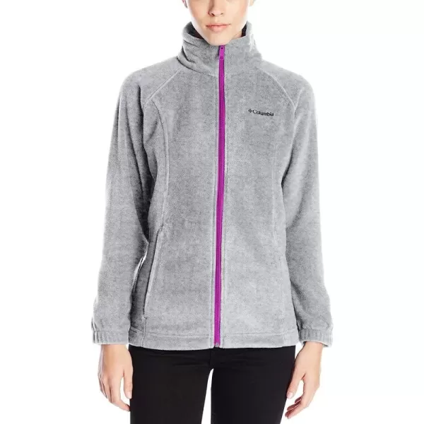 imageColumbia Womens Benton Springs Full ZipLight GreyBright Plum 2016