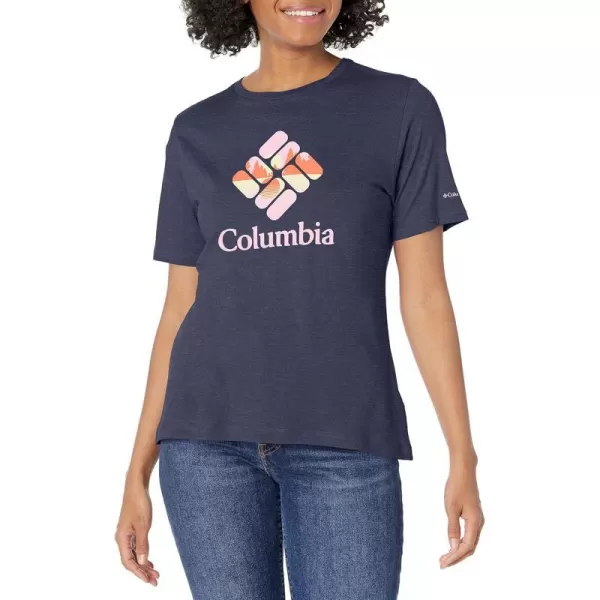 imageColumbia Womens Bluebird Day Relaxed Crew NeckNocturnal HeatherCsc Stacked Lakeside Grx