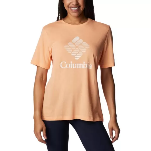 imageColumbia Womens Bluebird Day Relaxed Crew NeckPeach HeatherCsc Stacked Graphic